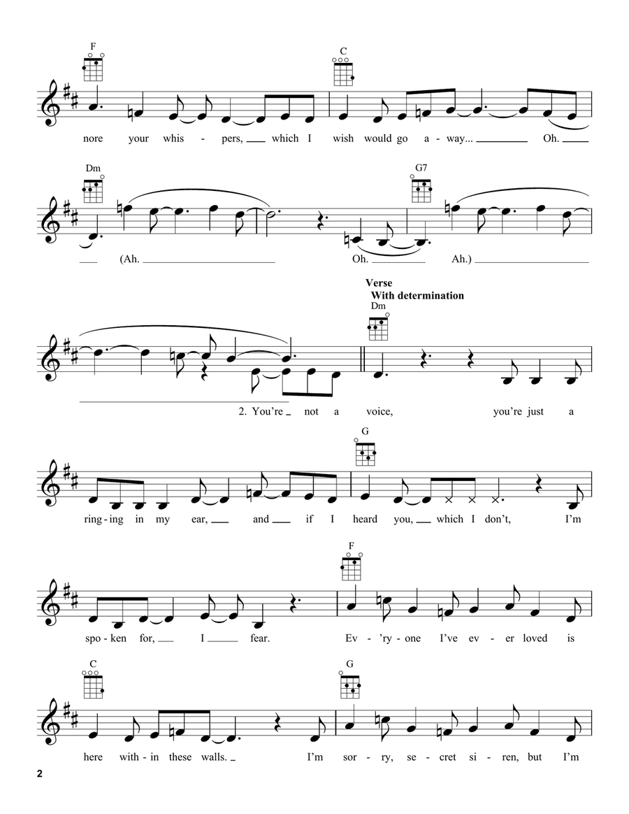 Into The Unknown (from Disney's Frozen 2) Ukulele scores gallery preview page 2