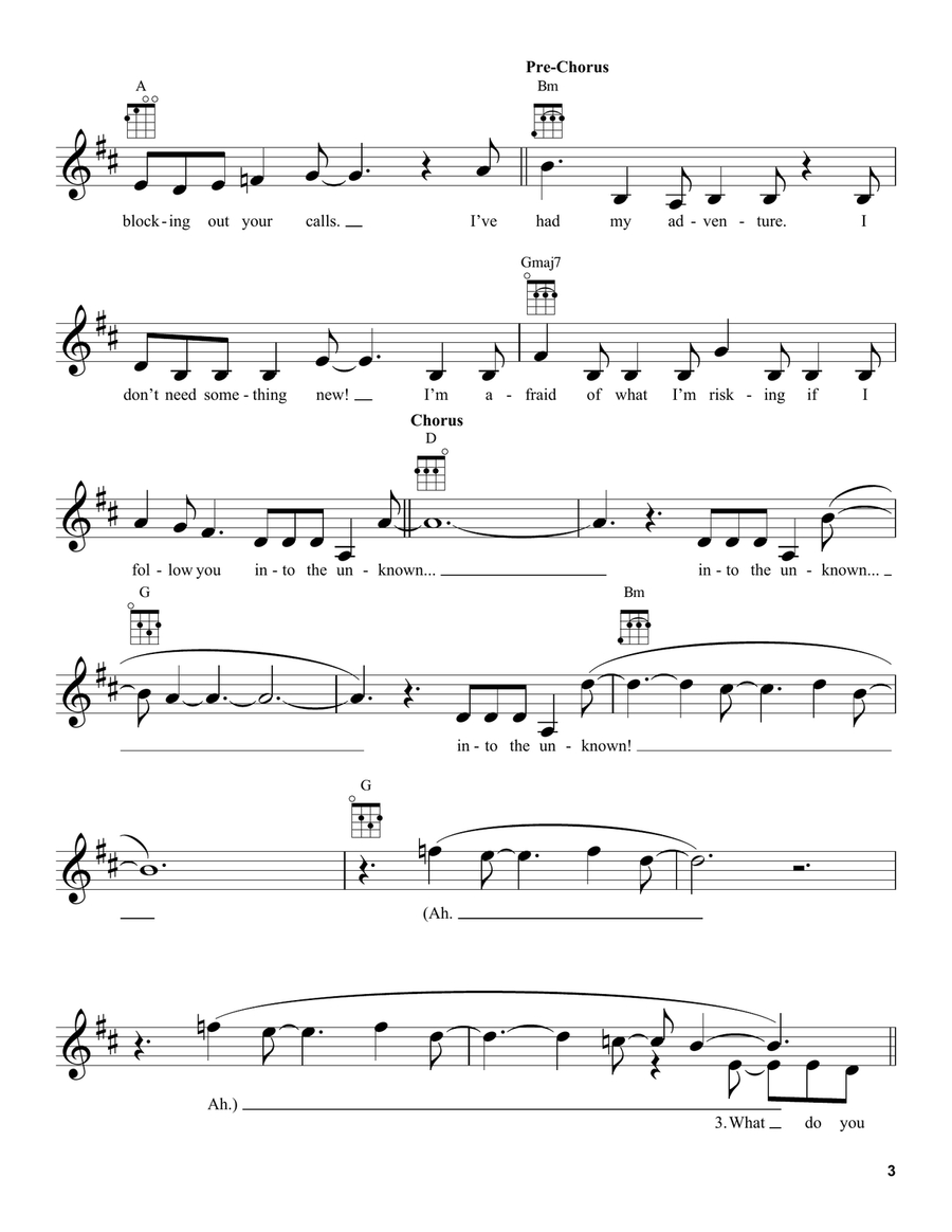 Into The Unknown (from Disney's Frozen 2) Ukulele scores gallery preview page 3