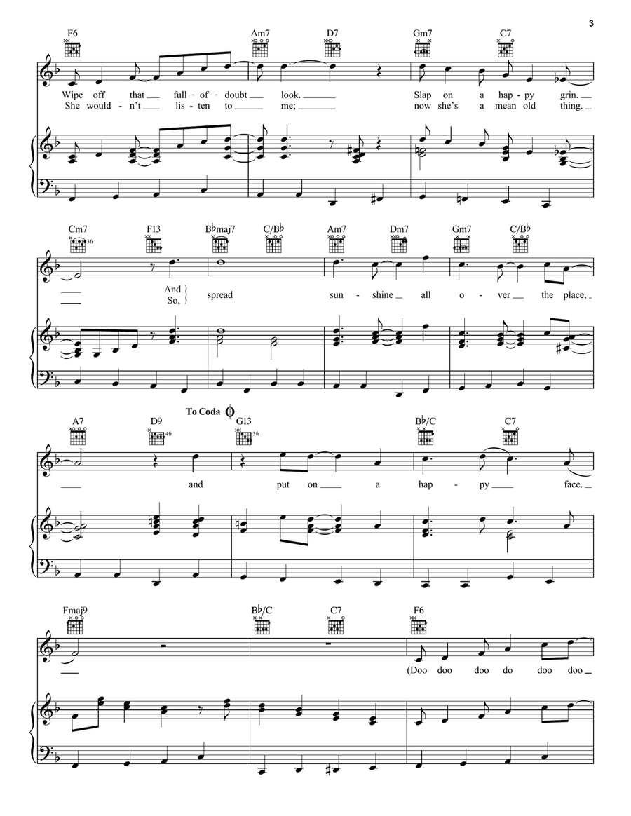 Put On A Happy Face Put On A Happy Face Piano, Vocal, Guitar scores gallery preview page 3