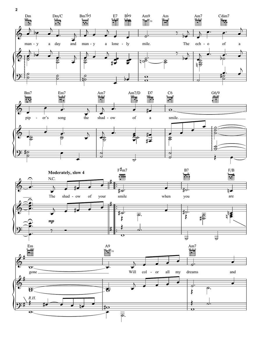 The Shadow Of Your Smile The Shadow Of Your Smile Piano, Vocal, Guitar scores gallery preview page 2