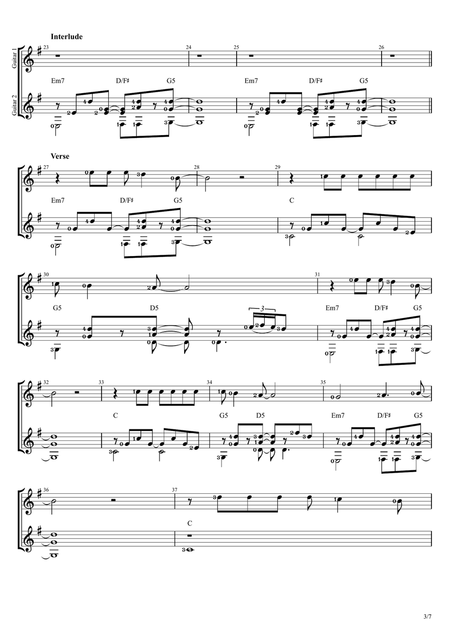 Shallow Shallow Acoustic Guitar scores gallery preview page 3