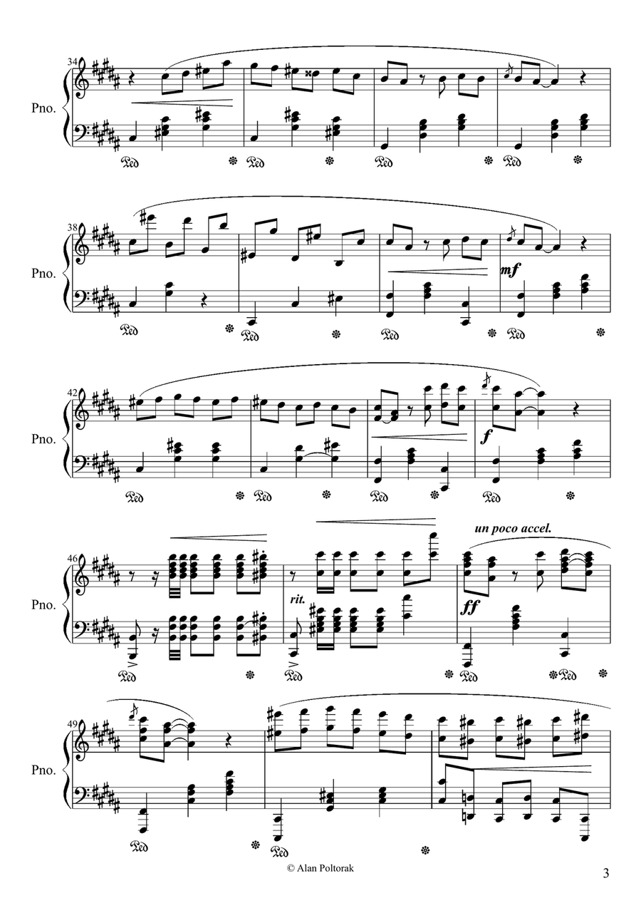 Walc e-moll Walc e-moll Piano Solo scores gallery preview page 3