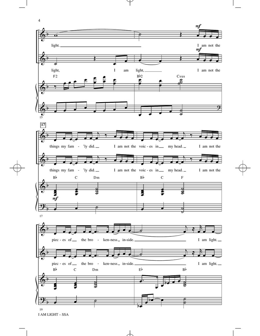 I Am Light (arr. Mark Hayes and Kimberly Lilley) 2-Part scores gallery preview page 3
