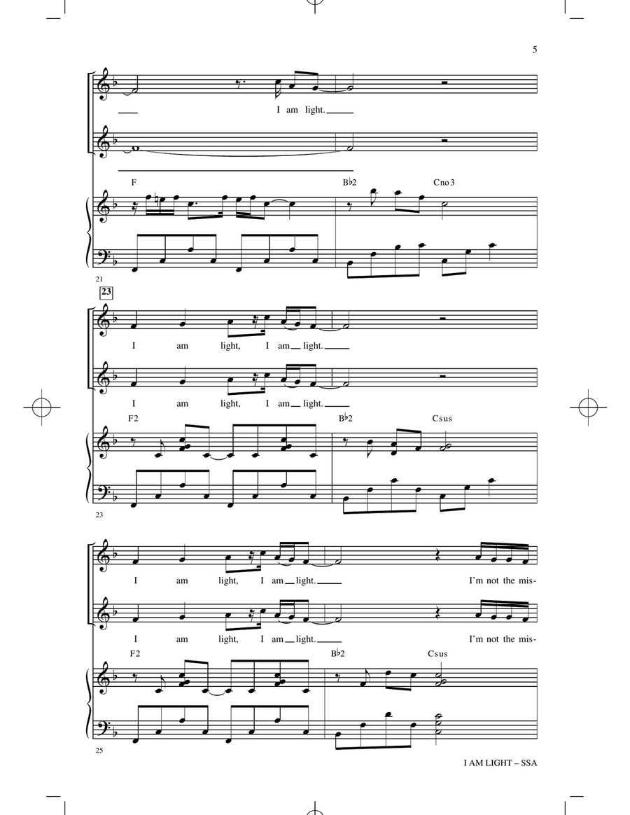 I Am Light (arr. Mark Hayes and Kimberly Lilley) 2-Part scores gallery preview page 4