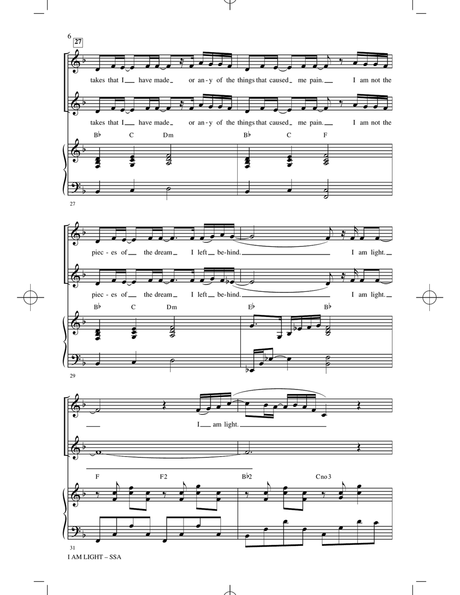 I Am Light (arr. Mark Hayes and Kimberly Lilley) 2-Part scores gallery preview page 5