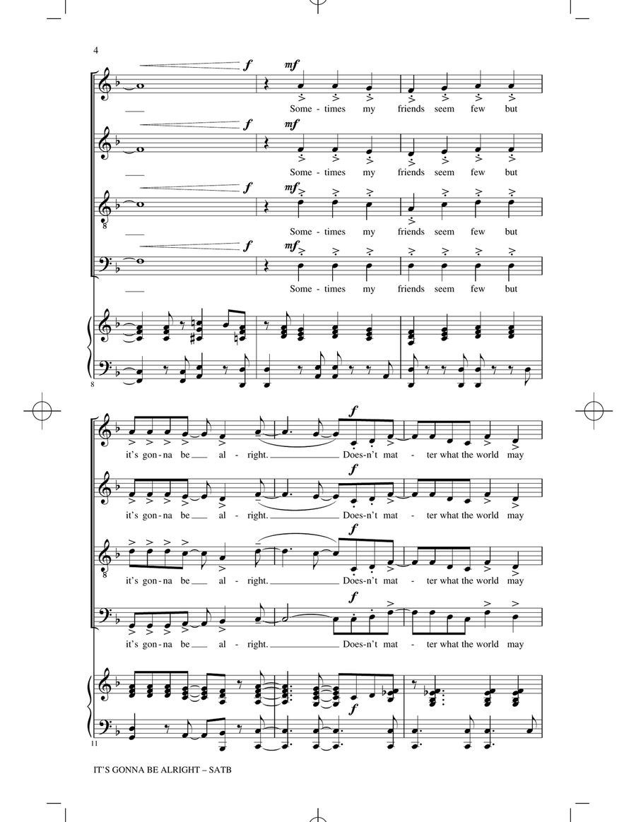 It's Gonna Be Alright It's Gonna Be Alright 4-Part scores gallery preview page 2