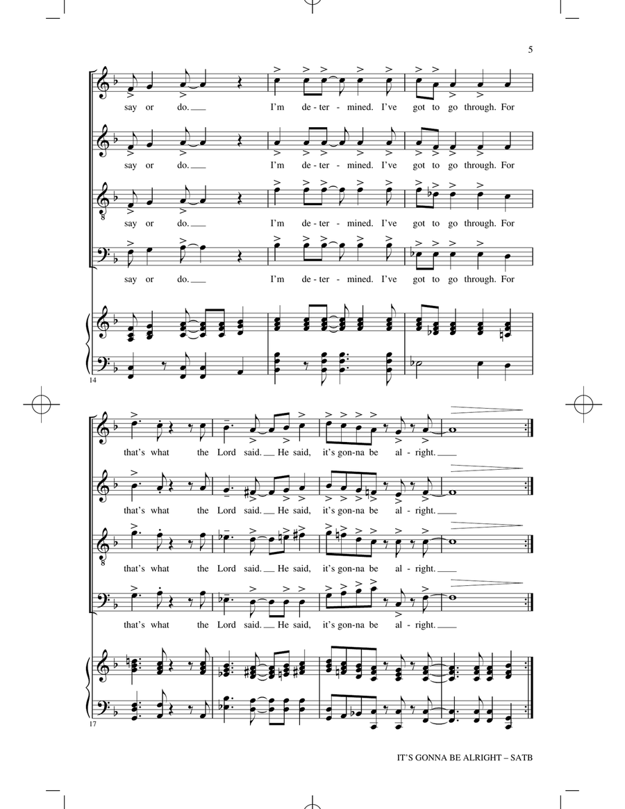 It's Gonna Be Alright It's Gonna Be Alright 4-Part scores gallery preview page 3