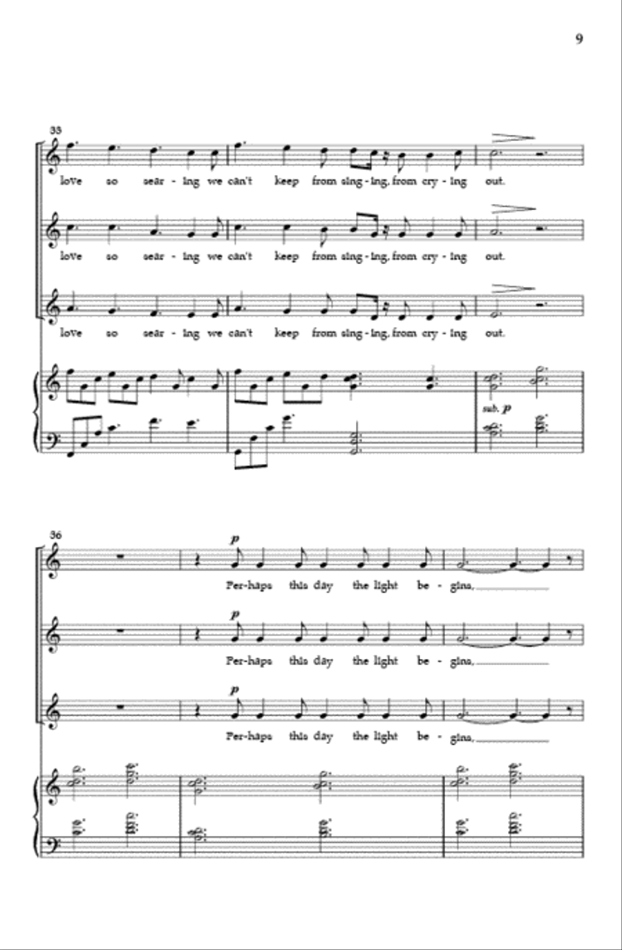 Where the Light Begins (SSA) SSA scores gallery preview page 8