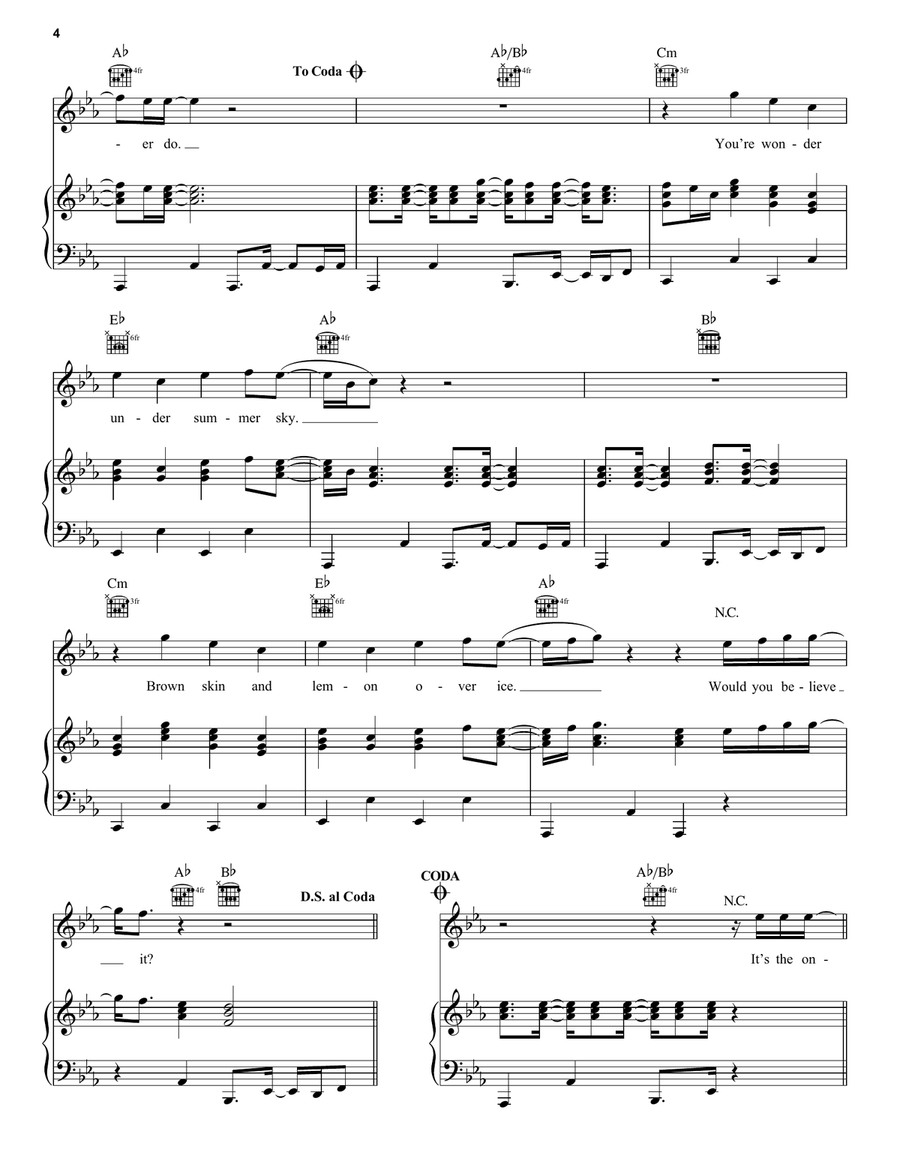 Adore You Adore You Piano, Vocal, Guitar scores gallery preview page 4