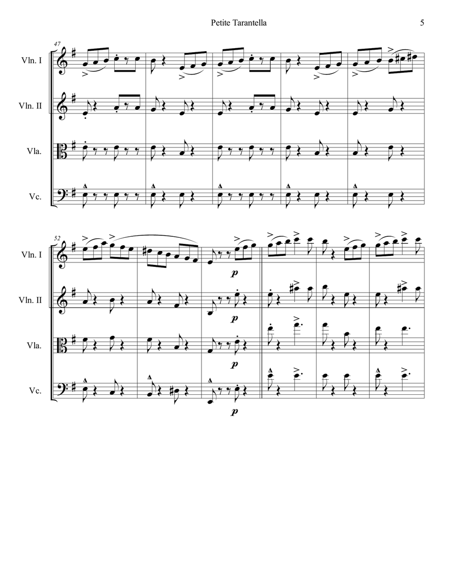 Petite Tarantella from the piano etude by Stephen Heller String Orchestra scores gallery preview page 5