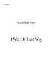 I Want It That Way