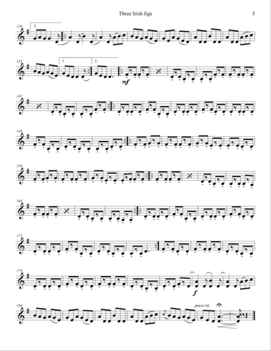 Three Irish Jigs (Parts) - Swallowtail, The Lilting Banshee, The Blarney Pilgrim Cello scores gallery preview page 5