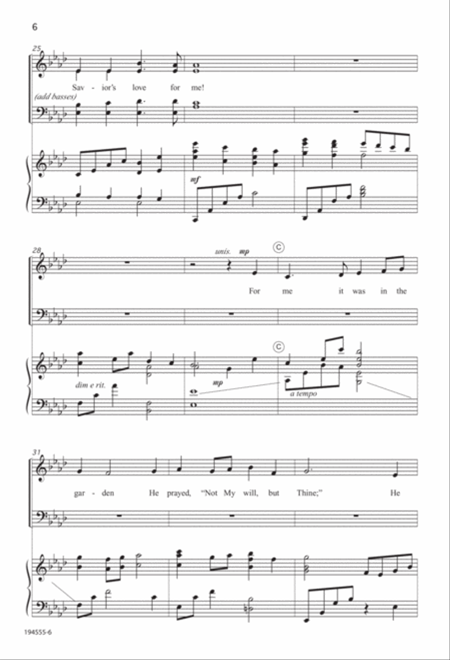 My Savior's Love (Digital Download) 4-Part scores gallery preview page 6