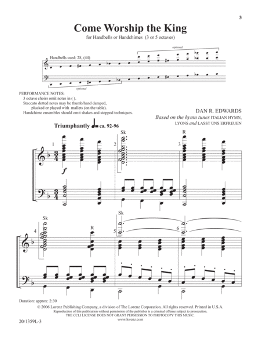 Come Worship the King (Digital Download) 5-Octaves scores gallery preview page 3