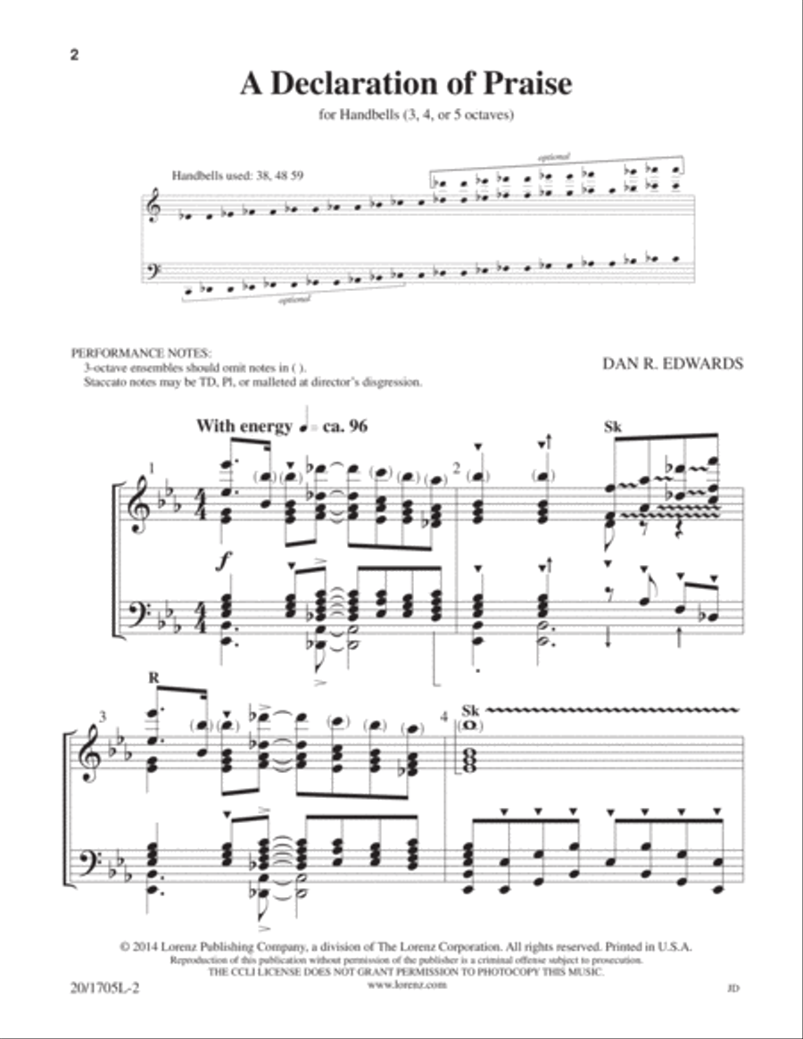 A Declaration of Praise (Digital Download) 5-Octaves scores gallery preview page 1