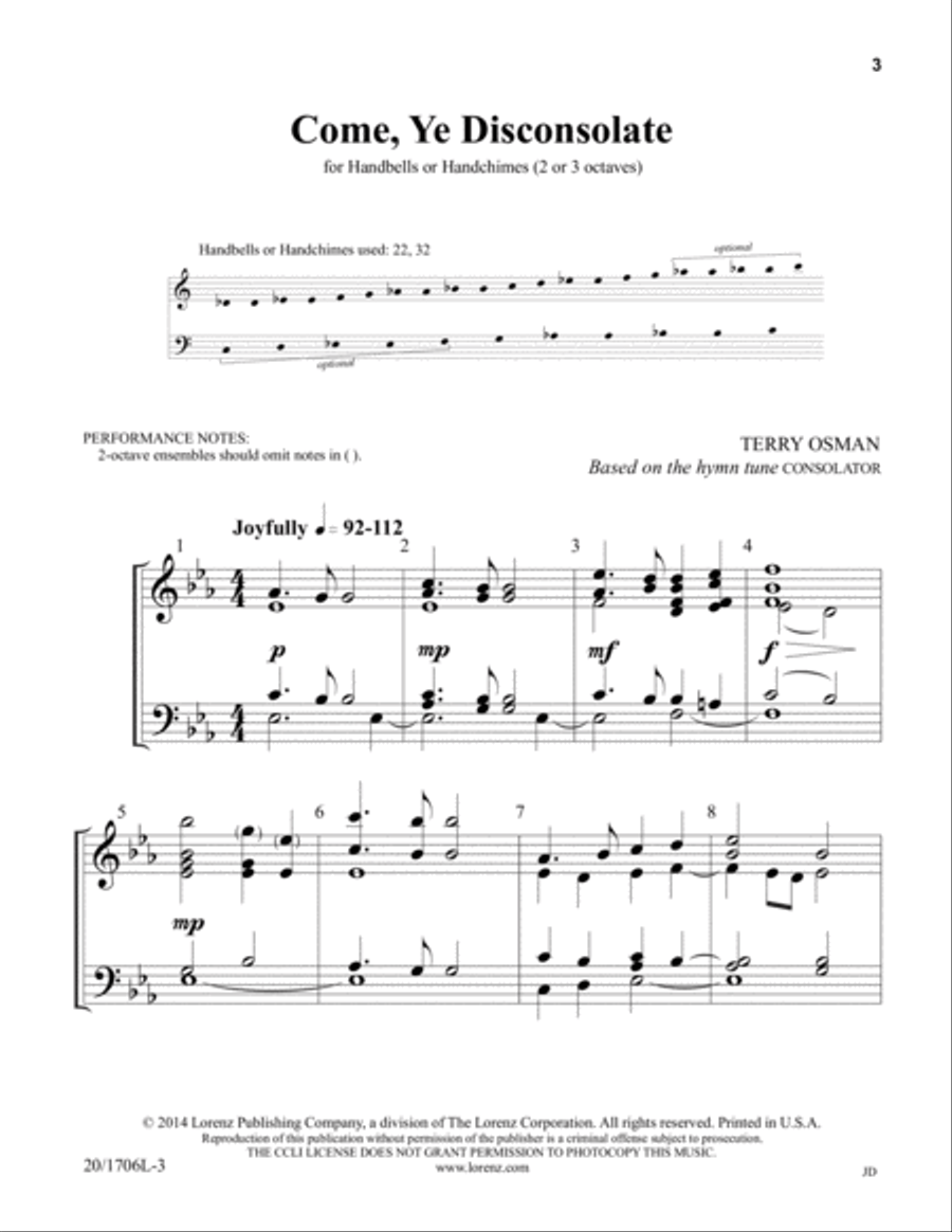 Come, Ye Disconsolate (Digital Download) 3-Octaves scores gallery preview page 1