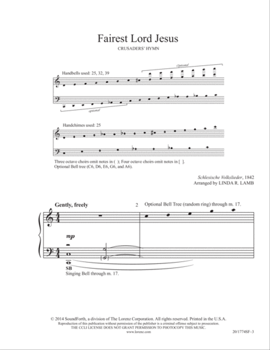 Fairest Lord Jesus (Digital Download) 5-Octaves scores gallery preview page 3