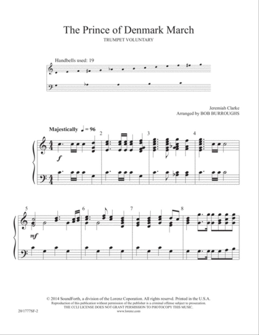 The Prince of Denmark March (Digital Download) 2-Octaves scores gallery preview page 2