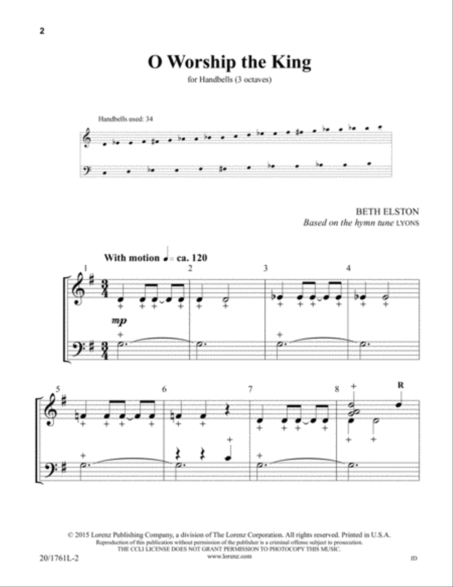 O Worship the King (Digital Download) 3-Octaves scores gallery preview page 2
