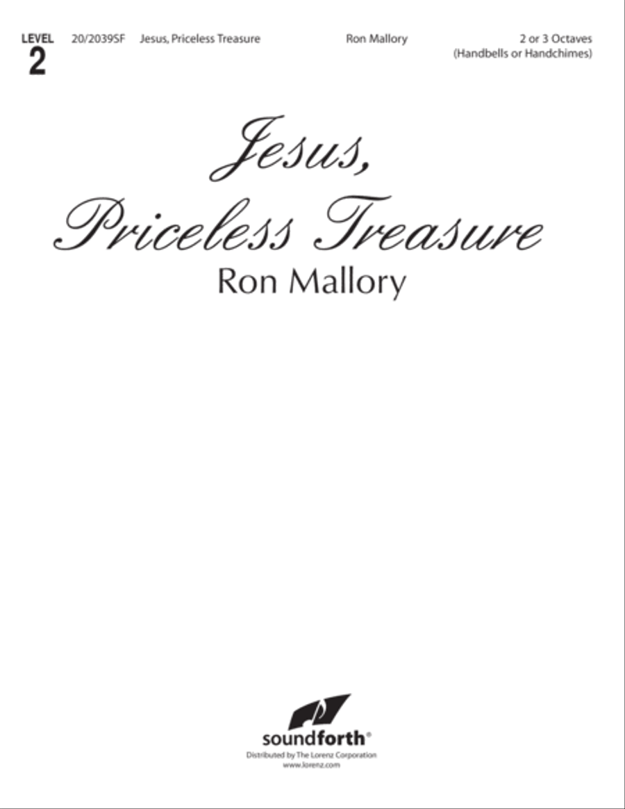 Jesus, Priceless Treasure (Digital Download) 3-Octaves scores gallery preview page 1
