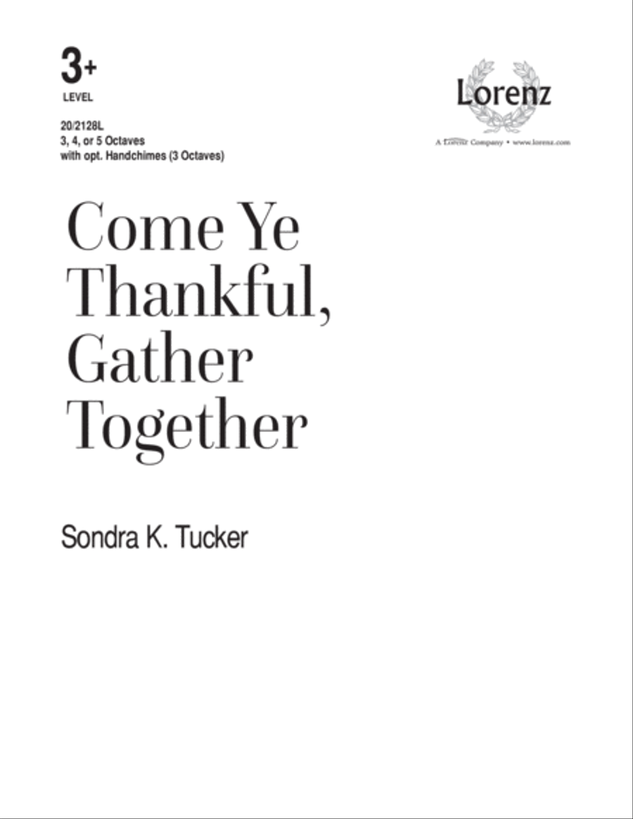 Come Ye Thankful, Gather Together (Digital Download) 5-Octaves scores gallery preview page 1
