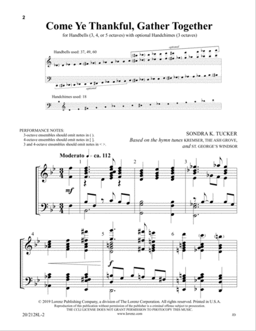 Come Ye Thankful, Gather Together (Digital Download) 5-Octaves scores gallery preview page 2