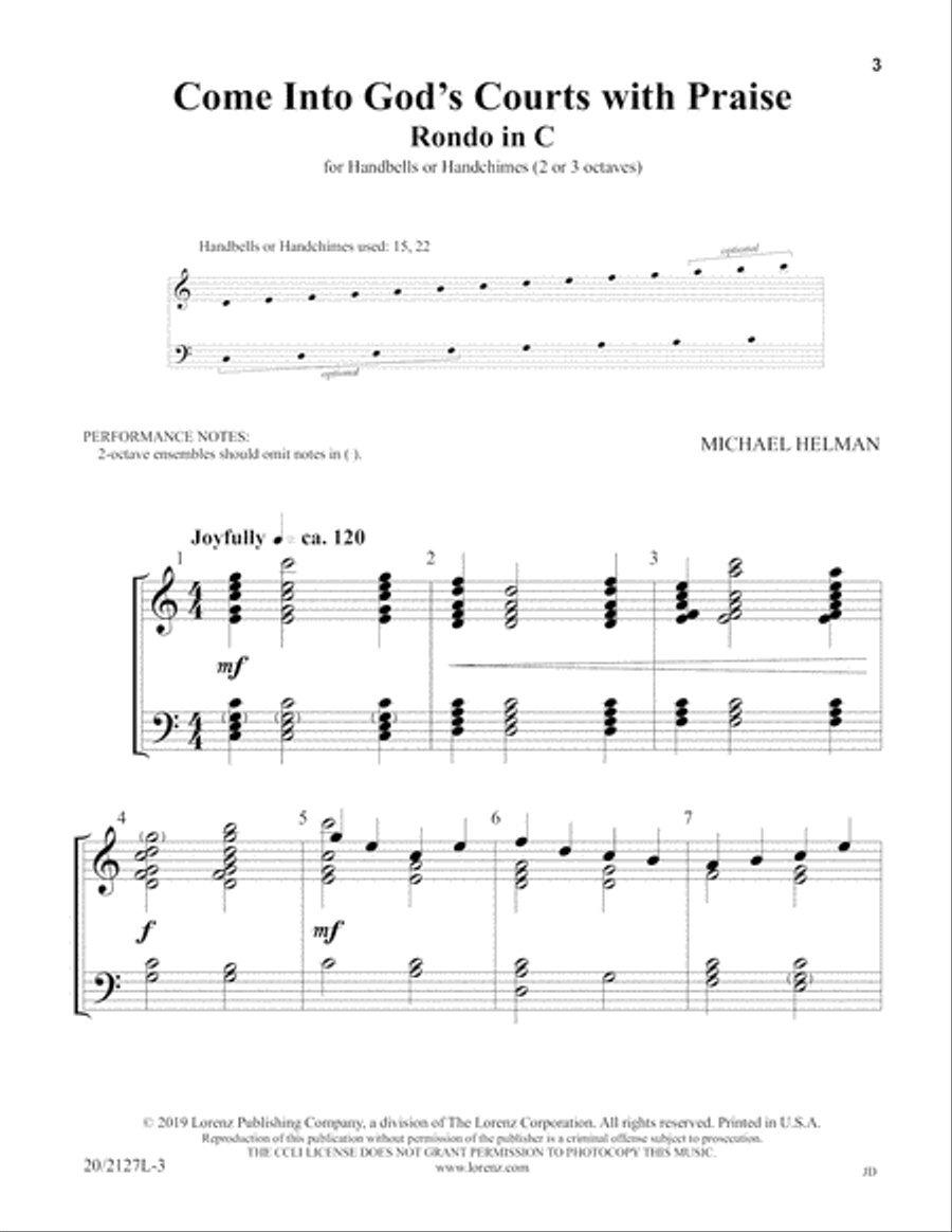 Come Into God's Courts with Praise (Digital Download) 3-Octaves scores gallery preview page 3