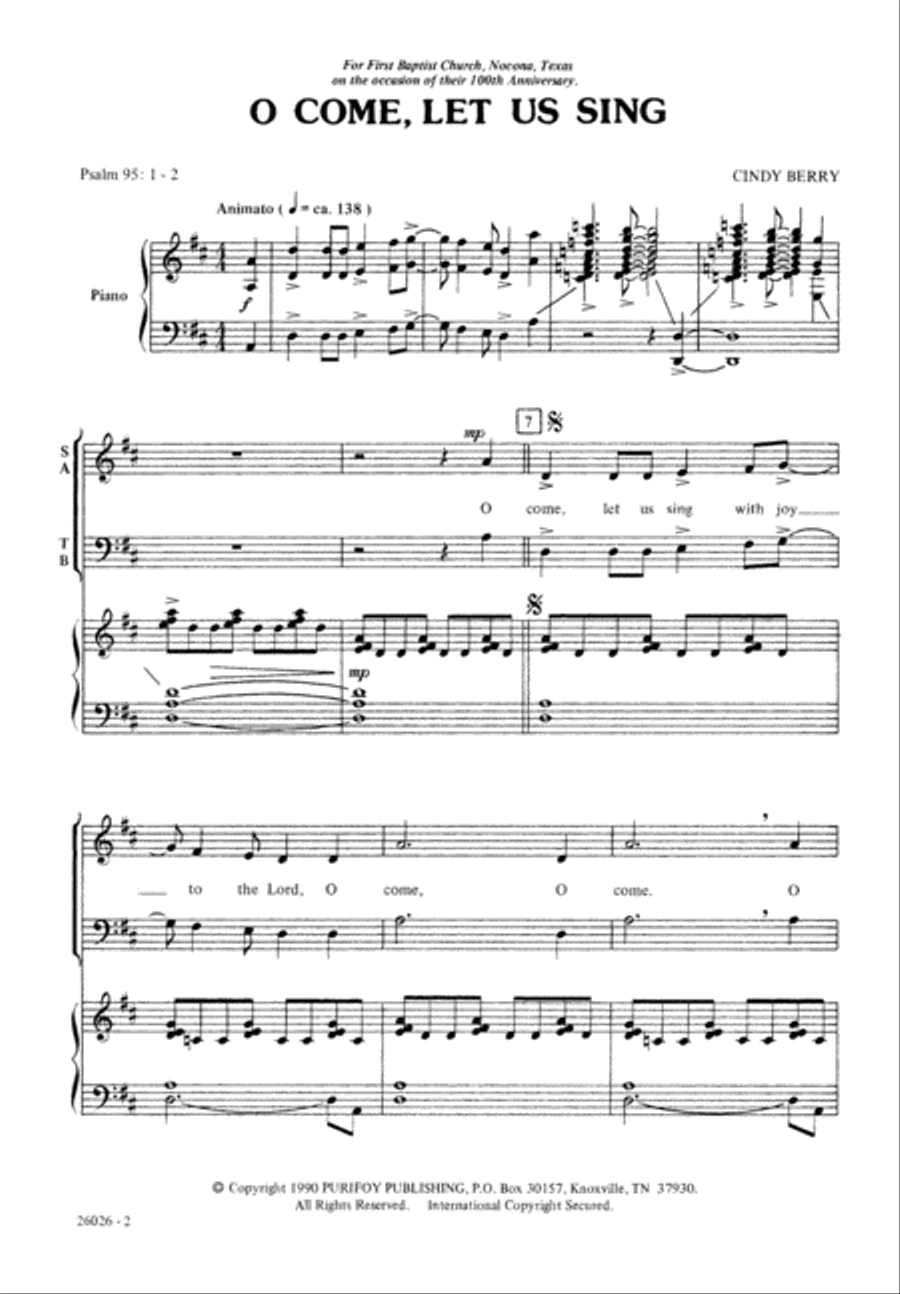 O Come, Let Us Sing (Digital Download) 4-Part scores gallery preview page 2