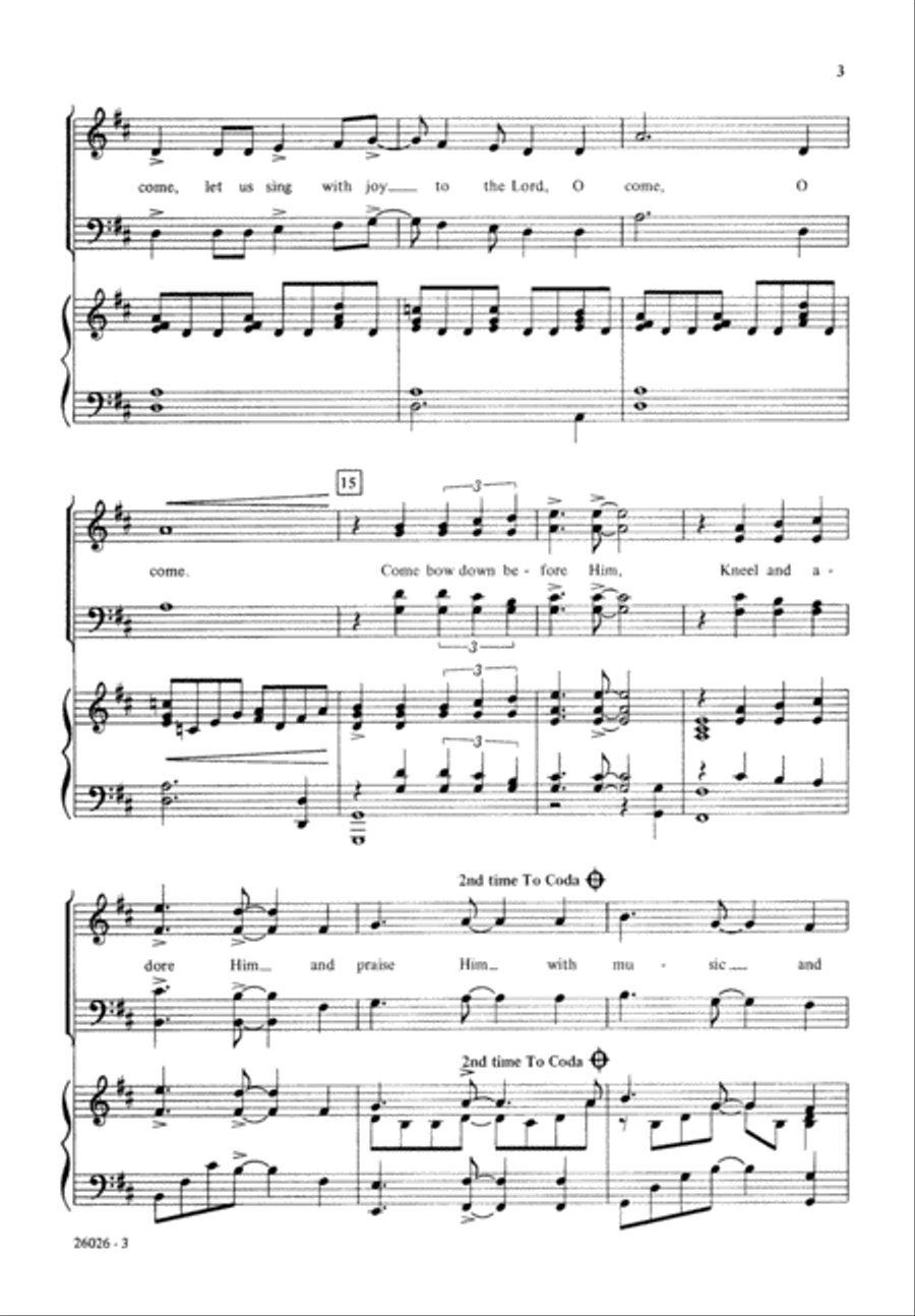 O Come, Let Us Sing (Digital Download) 4-Part scores gallery preview page 3