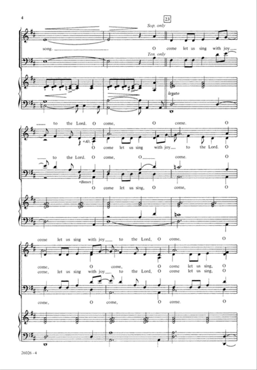 O Come, Let Us Sing (Digital Download) 4-Part scores gallery preview page 4