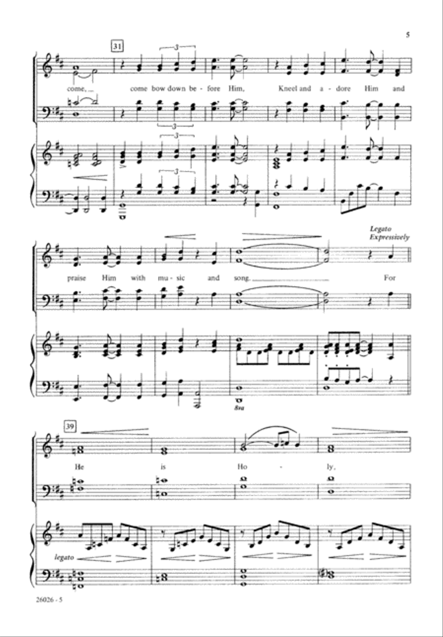 O Come, Let Us Sing (Digital Download) 4-Part scores gallery preview page 5