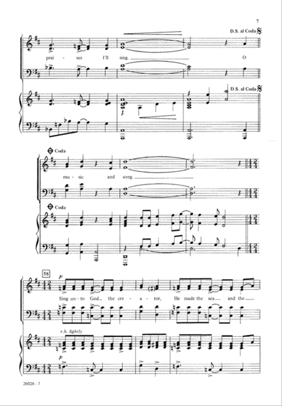 O Come, Let Us Sing (Digital Download) 4-Part scores gallery preview page 7