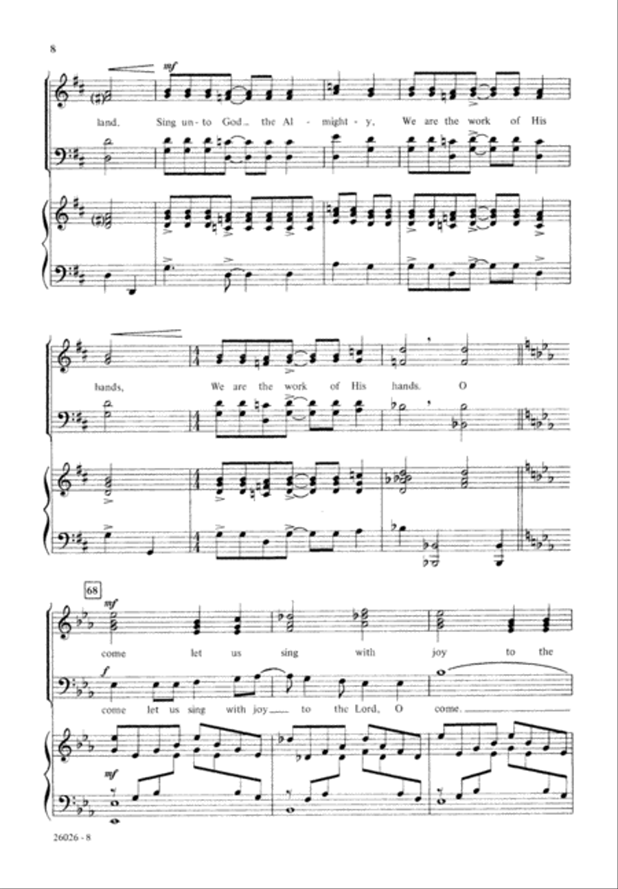 O Come, Let Us Sing (Digital Download) 4-Part scores gallery preview page 8