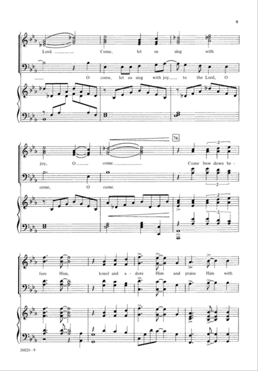 O Come, Let Us Sing (Digital Download) 4-Part scores gallery preview page 9