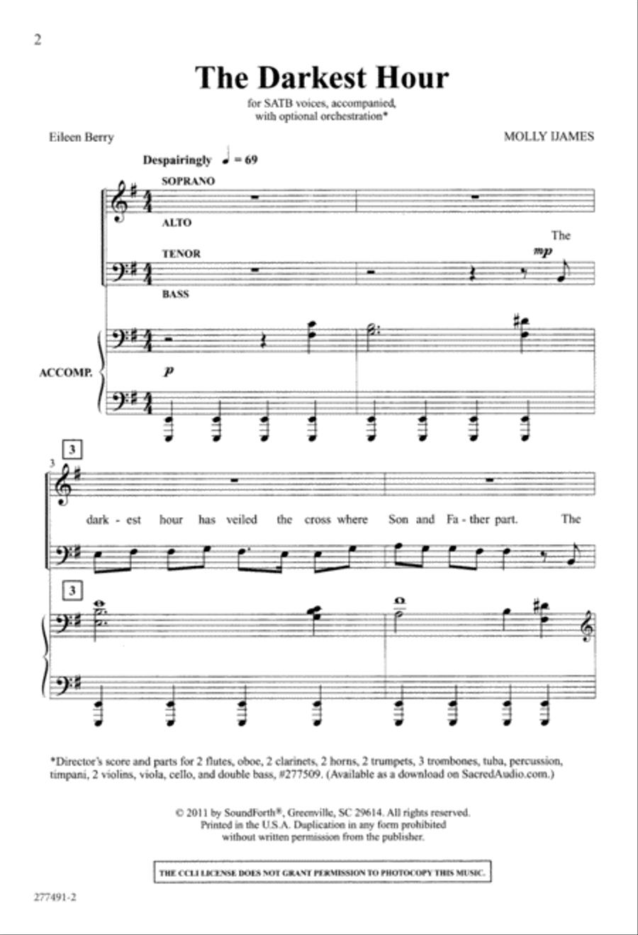 The Darkest Hour (Digital Download) 4-Part scores gallery preview page 2