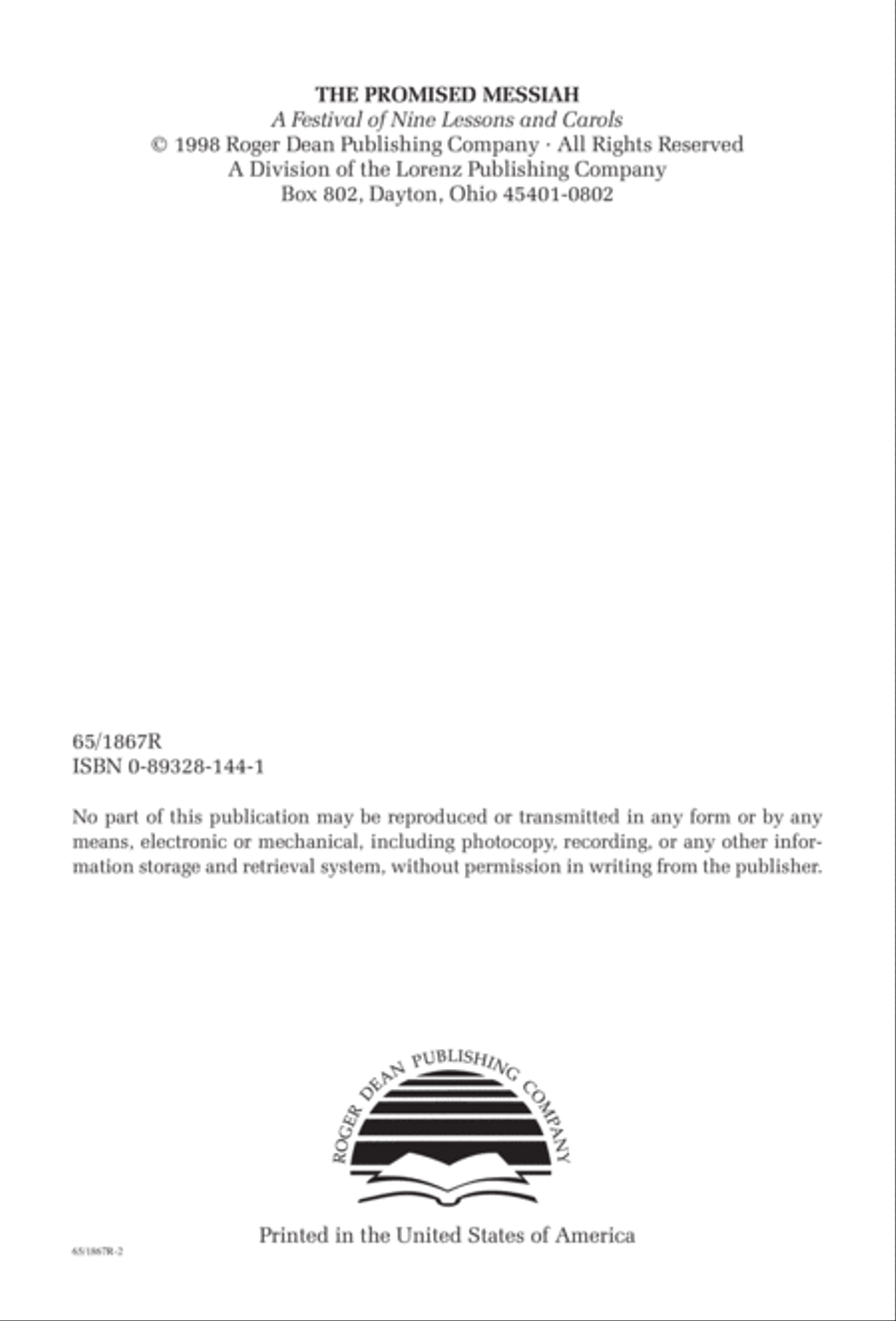 The Promised Messiah (Digital Download) 4-Part scores gallery preview page 4