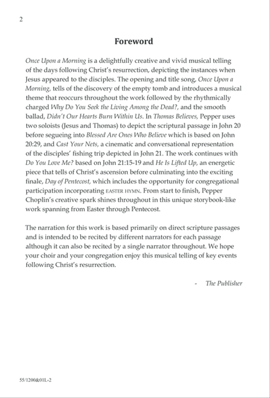 Once Upon a Morning (Digital Download) 4-Part scores gallery preview page 2
