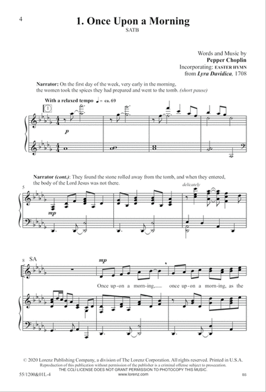 Once Upon a Morning (Digital Download) 4-Part scores gallery preview page 4