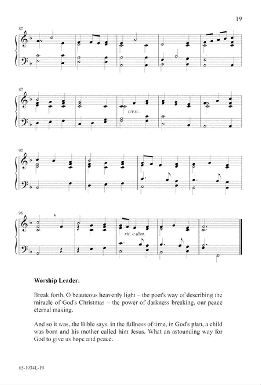 The Advent of Hope, the Birth of Peace (Digital Download) 4-Part scores gallery preview page 21