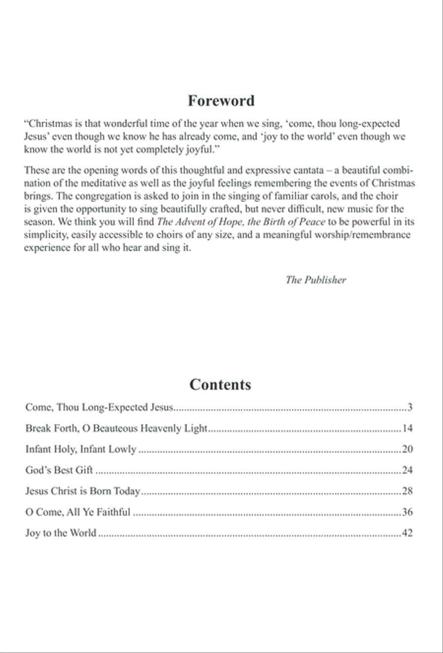 The Advent of Hope, the Birth of Peace (Digital Download) 4-Part scores gallery preview page 4