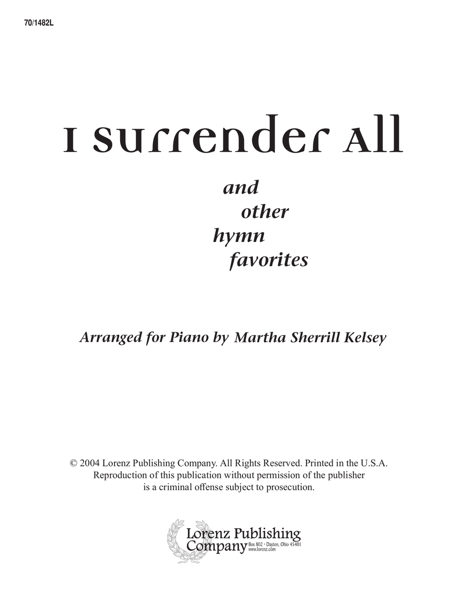 I Surrender All (Digital Download) Piano Solo scores gallery preview page 1