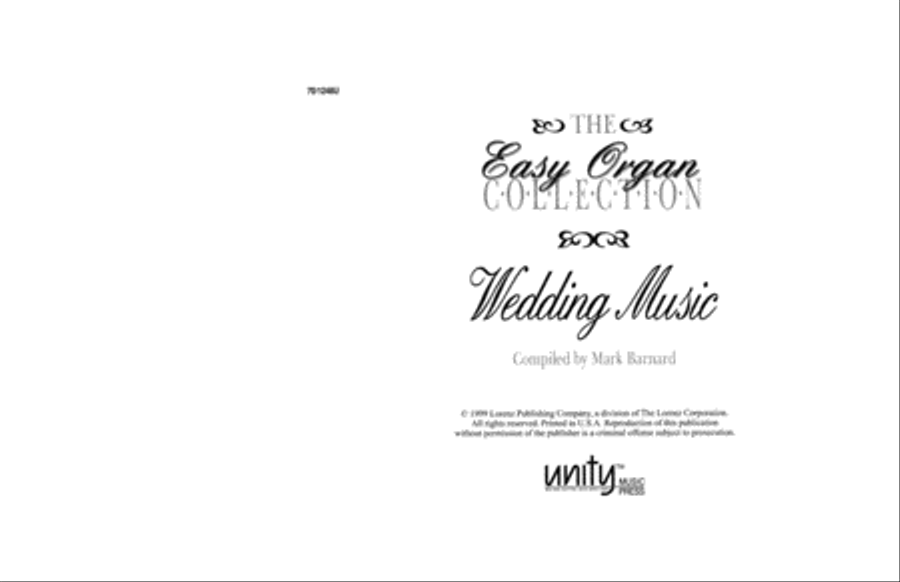 The Easy Organ Collection: Wedding Music (Digital Download) Organ scores gallery preview page 1