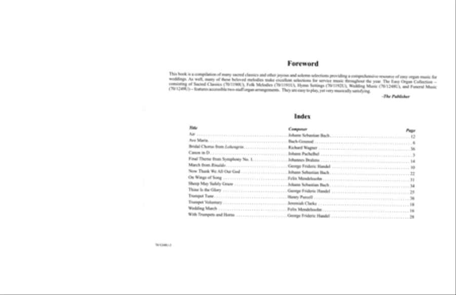 The Easy Organ Collection: Wedding Music (Digital Download) Organ scores gallery preview page 2