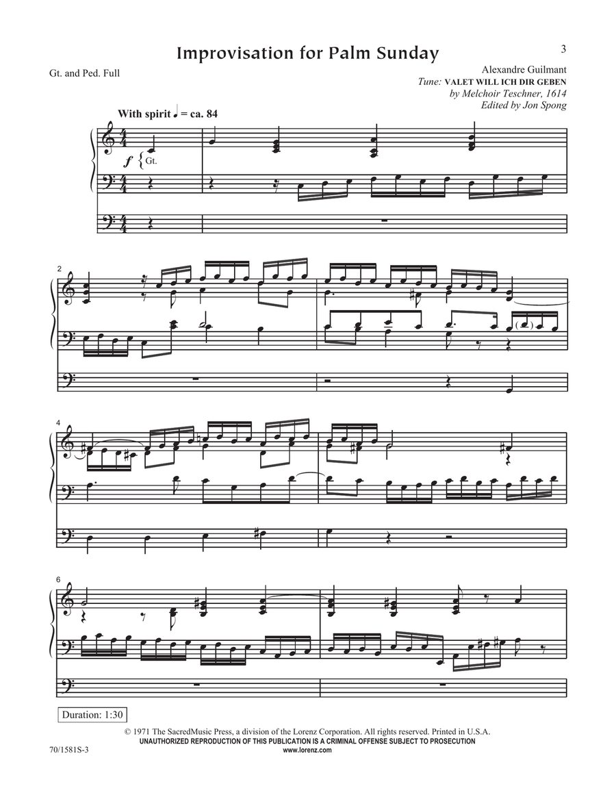 The Passion, Death and Resurrection of Our Lord, Jesus Christ (Digital Download) Organ scores gallery preview page 1