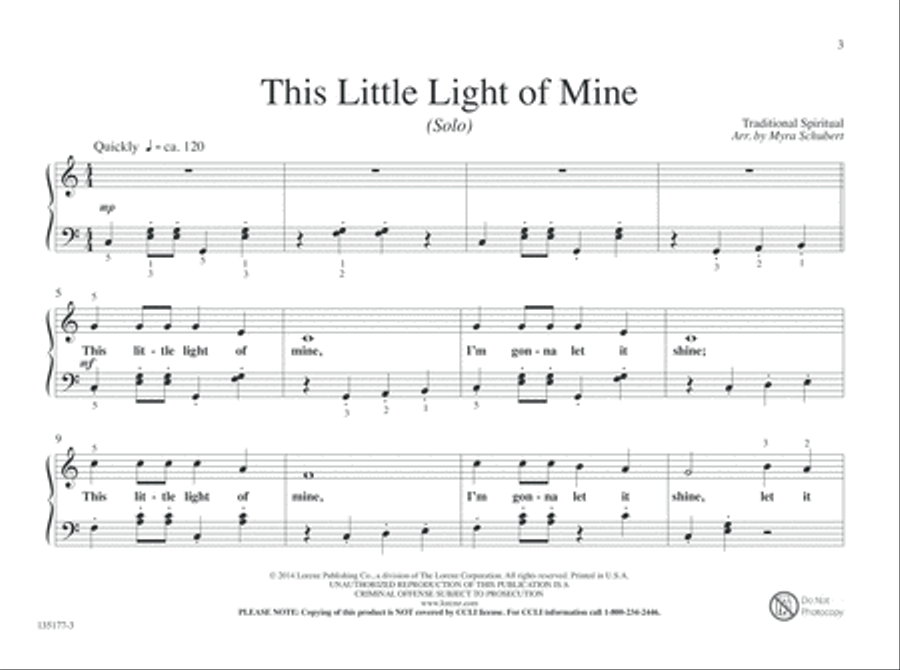 This Little Light of Mine (Digital Download) Piano Solo scores gallery preview page 3