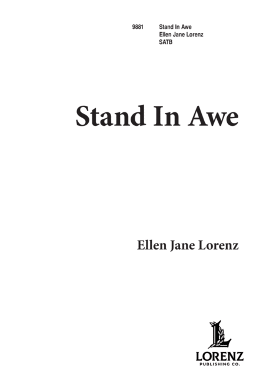 Stand in Awe (Digital Download) 4-Part scores gallery preview page 1