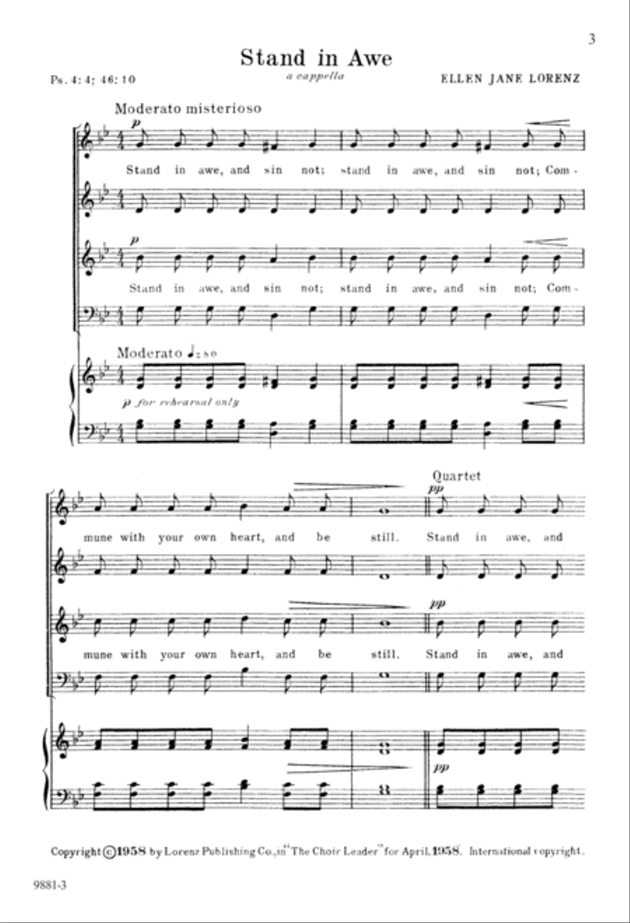Stand in Awe (Digital Download) 4-Part scores gallery preview page 3