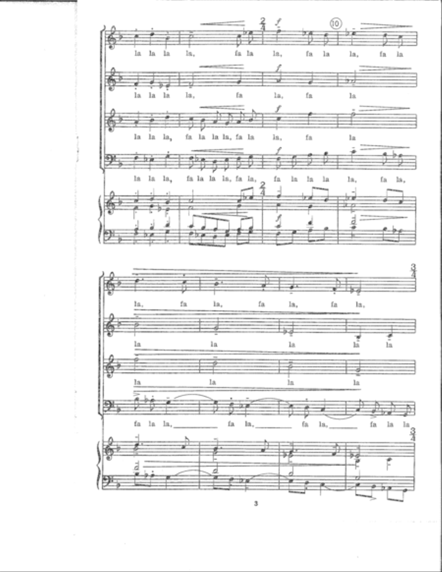 Fa La! (Digital Download) 4-Part scores gallery preview page 3