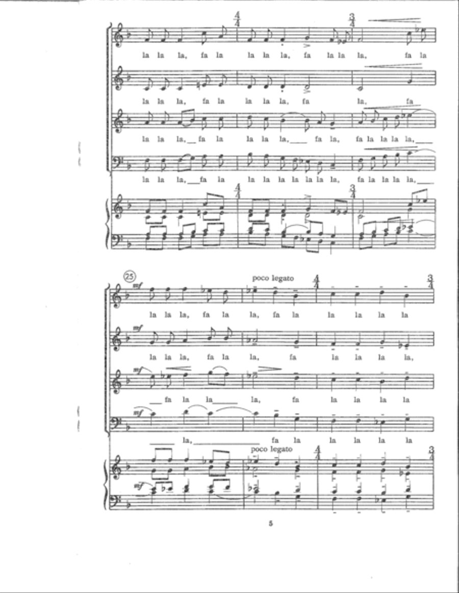 Fa La! (Digital Download) 4-Part scores gallery preview page 5