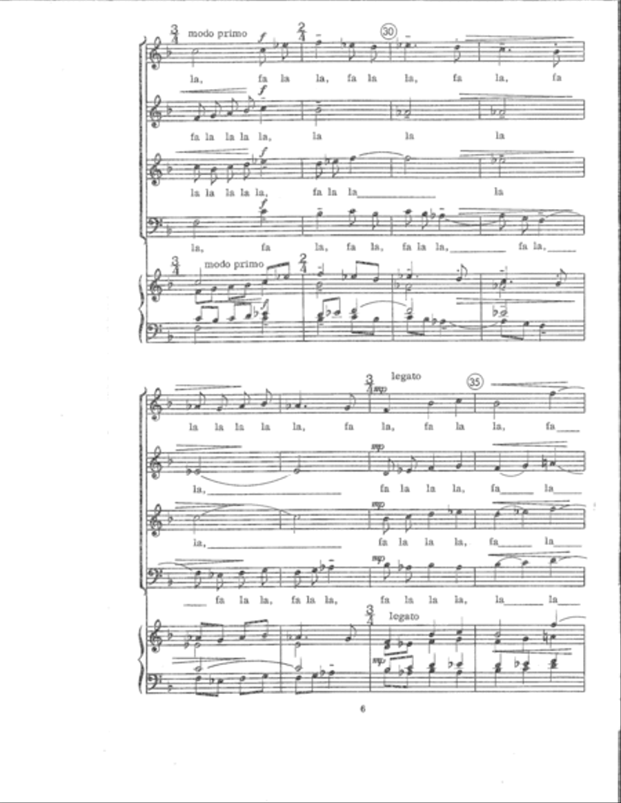 Fa La! (Digital Download) 4-Part scores gallery preview page 6